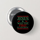 Badge Rond 5 Cm Funny Jesus Was The First Ecrow Ugly Sweater Style (Devant & derrière)