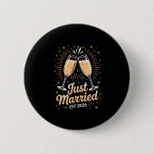 Badge Rond 5 Cm Funny Just Married Newlywed Honeymoon Couple 2026 (Devant)