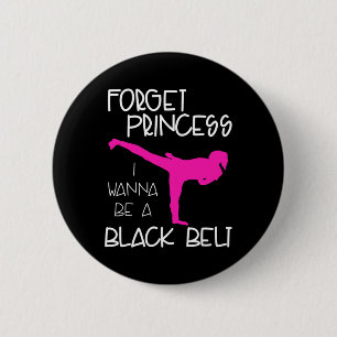 Badge Rond 5 Cm Funny Karate Shirt Girl Black Belt Martial Arts Gi