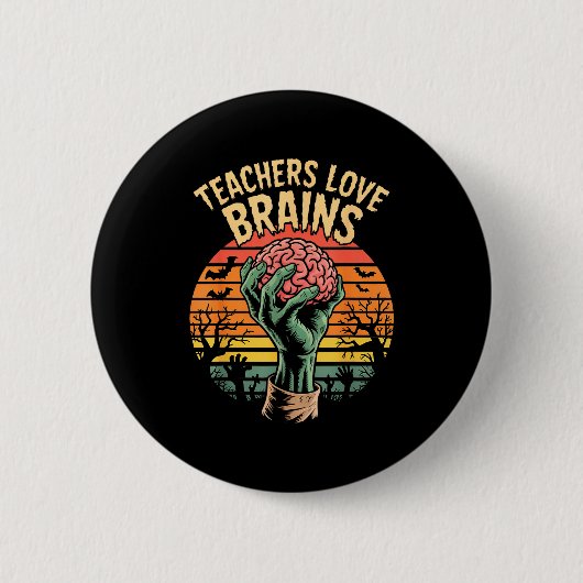 Badge Rond 5 Cm Funny Key Quote All Teachers Love Brains Cool Hall (Devant)