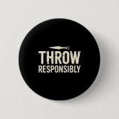 Badge Rond 5 Cm Funny Knife Throwing  (Devant)