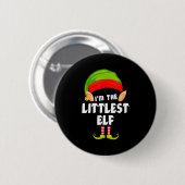 Badge Rond 5 Cm Funny Littlest Elf Matching Family Group Pj Christ (Devant & derrière)