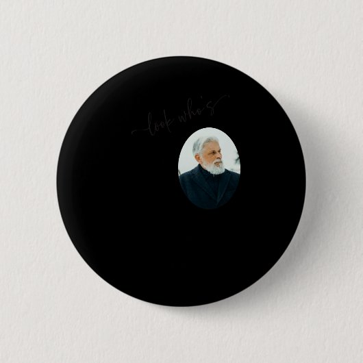Badge Rond 5 Cm Funny Look Whos 80 Stylish 80th Birthday  (Devant)