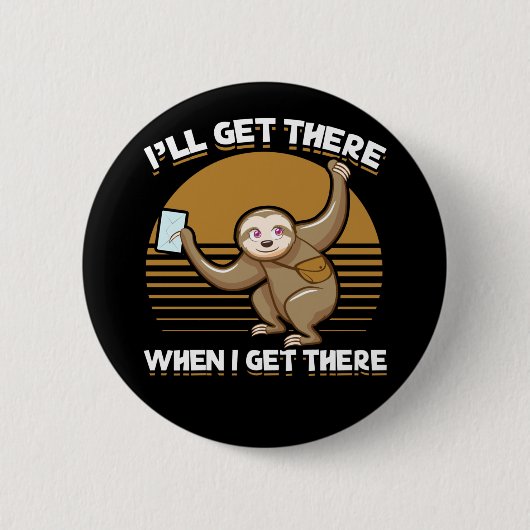 Badge Rond 5 Cm Funny Mailman Sloth Postal Worker (Devant)