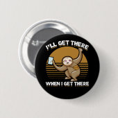 Badge Rond 5 Cm Funny Mailman Sloth Postal Worker (Devant & derrière)