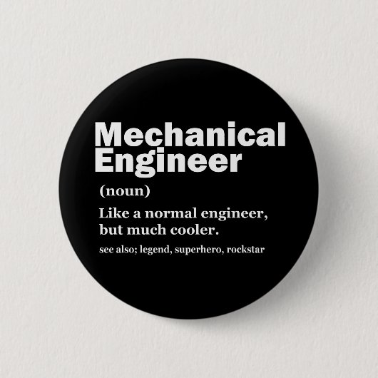 Badge Rond 5 Cm Funny Mechanical Engineer Definition Engineering (Devant)