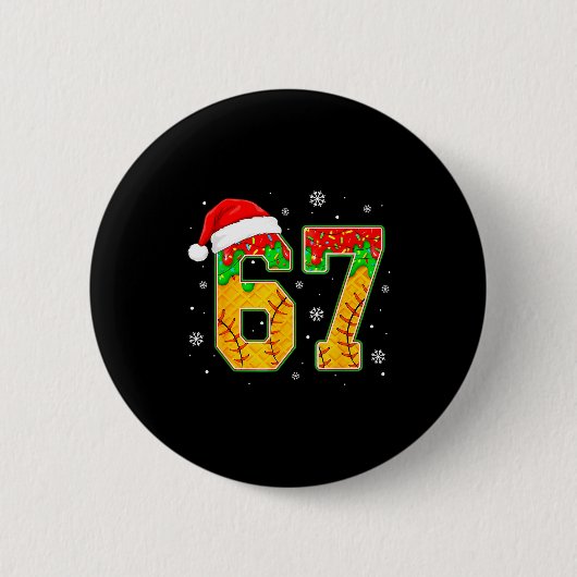 Badge Rond 5 Cm Funny Meme 67 Christmas Baseball Ice Cream Men Boy (Devant)