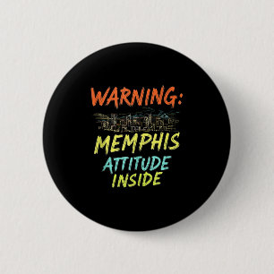 Badge Rond 5 Cm Funny Memphis Tennessee nuit Skyline Vintage réser