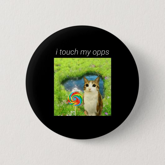 Badge Rond 5 Cm Funny Meowl Meme, Cat Owl Meme Brainrot Gen Alpha (Devant)