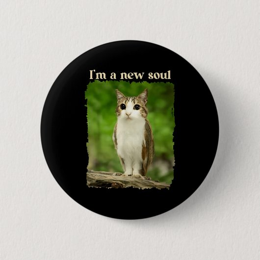 Badge Rond 5 Cm Funny Meowl Meme, Cat Owl Meme Brainrot Gen Alpha (Devant)