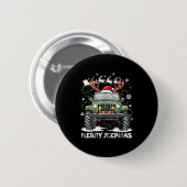 Badge Rond 5 Cm Funny Merry Jeepmas Ugly Light Reindeer Christmas (Devant & derrière)