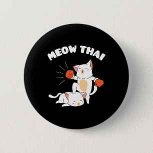 Badge Rond 5 Cm Funny Muay Thai Cats Thai Boxe Thai Fighter Cadeau