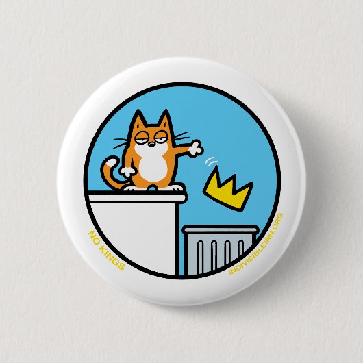 Badge Rond 5 Cm Funny No Kings Cat Cartoon Buttons (Devant)