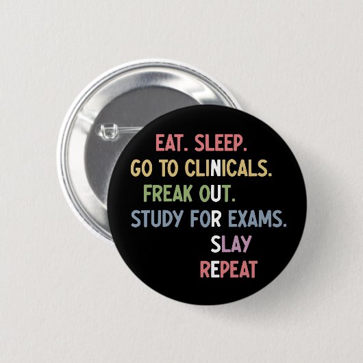 Badge Rond 5 Cm Funny Nursing School student Future Nurse Gifts (Devant & derrière)