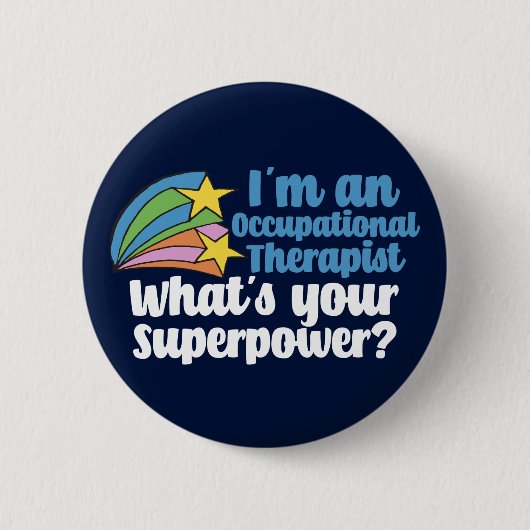 Badge Rond 5 Cm Funny Occupational Therapy Superhero OT (Devant)