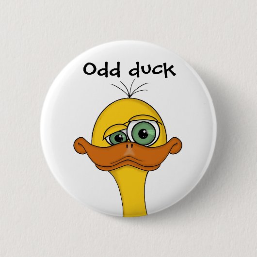 Badge Rond 5 Cm Funny Odd Duck Cartoon (Devant)