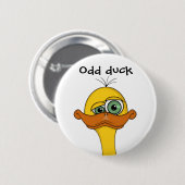 Badge Rond 5 Cm Funny Odd Duck Cartoon (Devant & derrière)