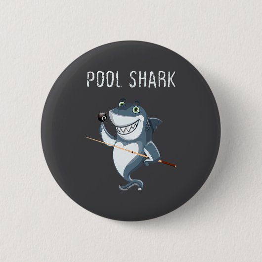 Badge Rond 5 Cm Funny Ol Shark Ol Players Billiard  (Devant)