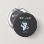 Badge Rond 5 Cm Funny Ol Shark Ol Players Billiard  (Devant & derrière)