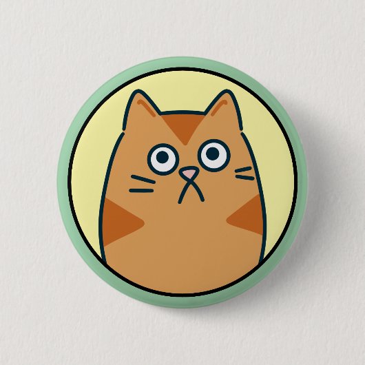 Badge Rond 5 Cm Funny Orange Cartoon Cat (Devant)