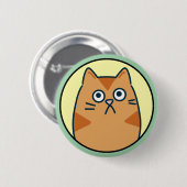 Badge Rond 5 Cm Funny Orange Cartoon Cat (Devant & derrière)