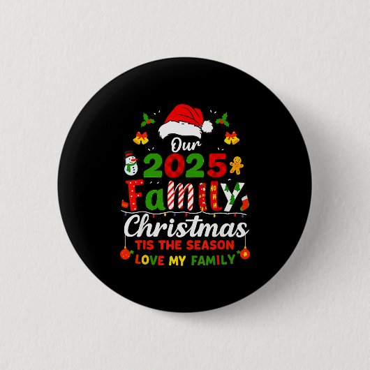 Badge Rond 5 Cm Funny Pajamas Outfit Family Matching Christmas 202 (Devant)