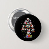 Badge Rond 5 Cm Funny Pandas Santa Hat Christmas Tree Ornament T S (Devant & derrière)