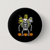 Badge Rond 5 Cm Funny Pear Skeleton Mummy Witch Halloween Kids Men (Devant)