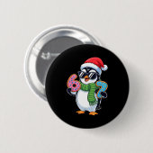 Badge Rond 5 Cm Funny Penguin Six Seven 67 Ice Cream Christmas Boy (Devant & derrière)