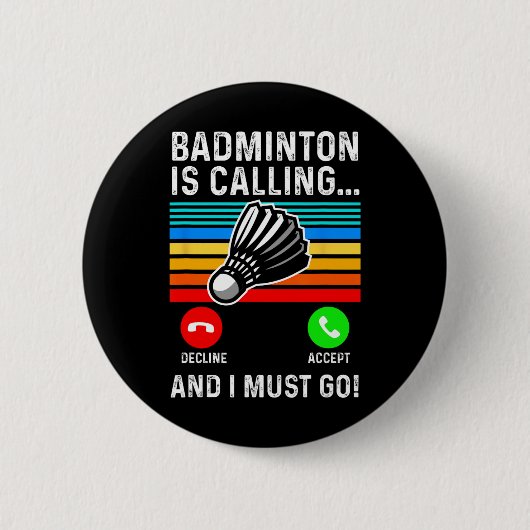 Badge Rond 5 Cm Funny Picklell Dminton Shuttle (Devant)