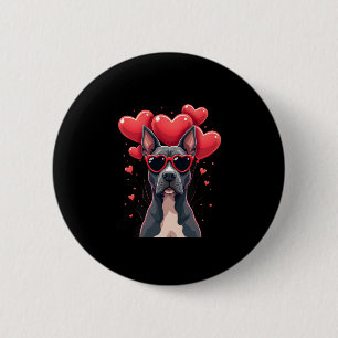Badge Rond 5 Cm Funny Pitbull Coeur Valentines Jour Chien Papa Mam