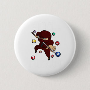 Badge Rond 5 Cm Funny Pool Ninja mignonne poche Billard Garçons Fi