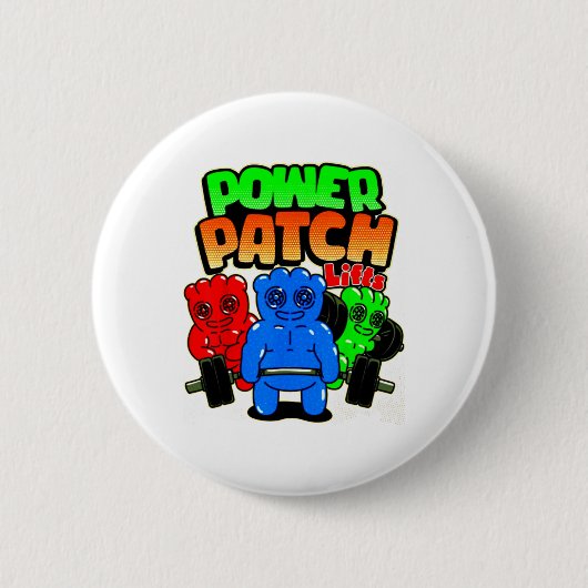 Badge Rond 5 Cm Funny Power Patch Lifts Weightlifting Bodybuilding (Devant)