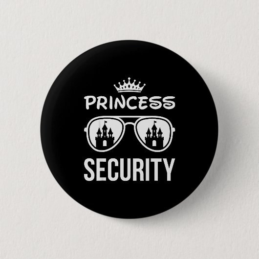 Badge Rond 5 Cm Funny Princess Security Design Castle Sungles Fami (Devant)