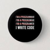 Badge Rond 5 Cm Funny Programmer I Wite Code (Devant)