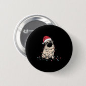 Badge Rond 5 Cm Funny Pug Christmas Graphics Dog Lights Lover Owne (Devant & derrière)