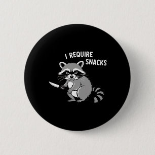 Badge Rond 5 Cm Funny Raccoon I Requiert Snacks Halloween Humour 1