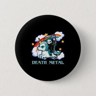 Badge Rond 5 Cm Funny Rainbow Skeleton Unicorn Death Metal Music F