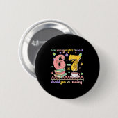 Badge Rond 5 Cm Funny Reading 67 Teacher Six Seven Reading 6 7 Boo (Devant & derrière)