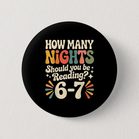Badge Rond 5 Cm Funny Reading 6 7 Six Seven Meme Englieacher Book  (Devant)