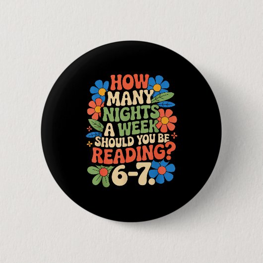 Badge Rond 5 Cm Funny Reading Book Teacher 67 Six Seven Meme  (Devant)