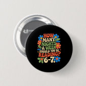 Badge Rond 5 Cm Funny Reading Book Teacher 67 Six Seven Meme  (Devant & derrière)