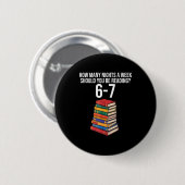 Badge Rond 5 Cm Funny Reading Book Teacher 67 Six Seven Meme  (Devant & derrière)