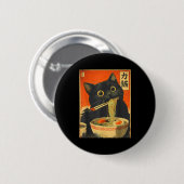Badge Rond 5 Cm Funny Retro Anime Cat Ramen Japanese Cat Graphic A (Devant & derrière)