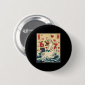 Badge Rond 5 Cm Funny Retro Japanese Goose Teacher 6 7 Meme Valent (Devant & derrière)