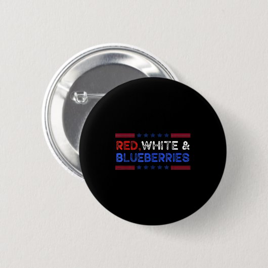 Badge Rond 5 Cm Funny Retro Red, White And Blueberries Patriot  (Devant & derrière)