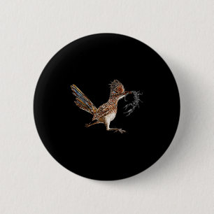 Badge Rond 5 Cm Funny Roadrunner Scorpion Road Runner Bird Hunter