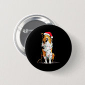 Badge Rond 5 Cm Funny Rough Collie Christmas Graphics Dog Lights L (Devant & derrière)