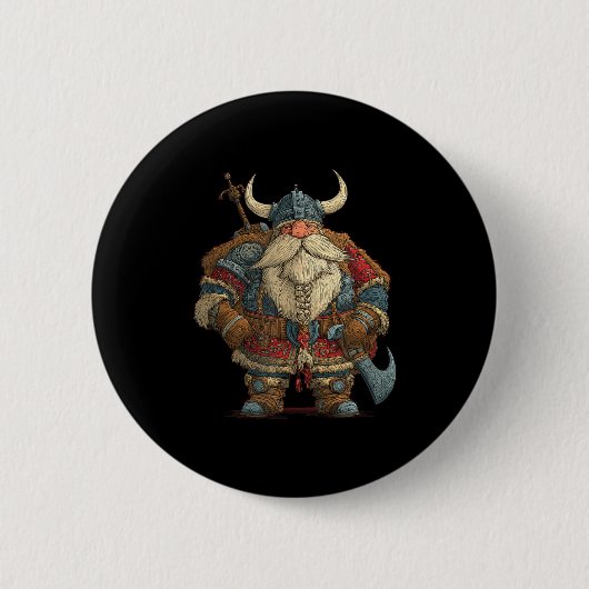 Badge Rond 5 Cm Funny Santa Claus Viking Costume For Boys And Girl (Devant)