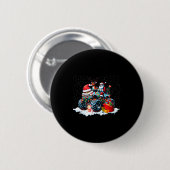 Badge Rond 5 Cm Funny Santa Clause Riding Monster Red Truck Xmas T (Devant & derrière)